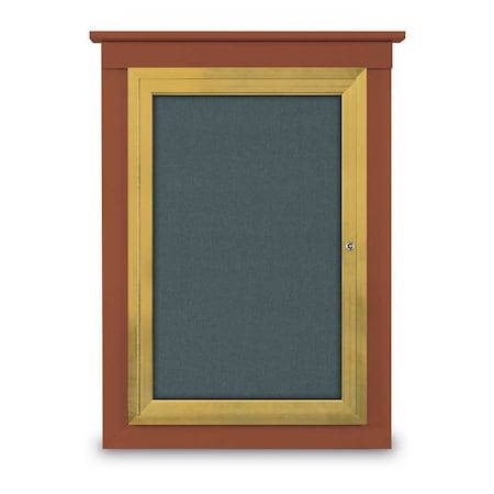 United Visual Products Single Door Enclosed Letterboard, 43"x33 UV1304TB-SATIN-BLUE